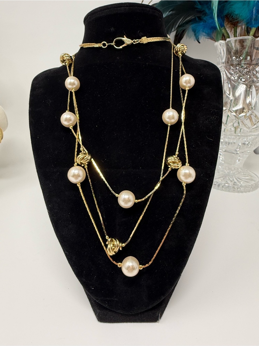 Women’s Gold-Tone Multi Strand Pearl Necklace